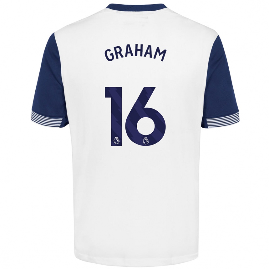 Niño Fútbol Camiseta Kit Graham #16 Blanco Azul 1ª Equipación 2024/25 México