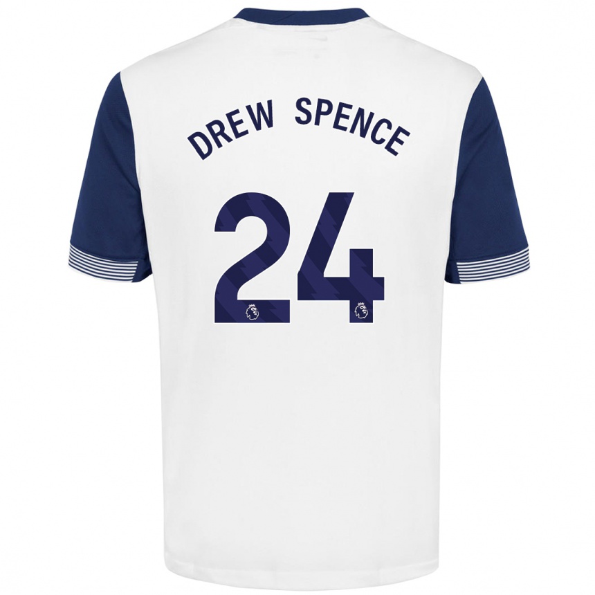 Niño Fútbol Camiseta Drew Spence #24 Blanco Azul 1ª Equipación 2024/25 México