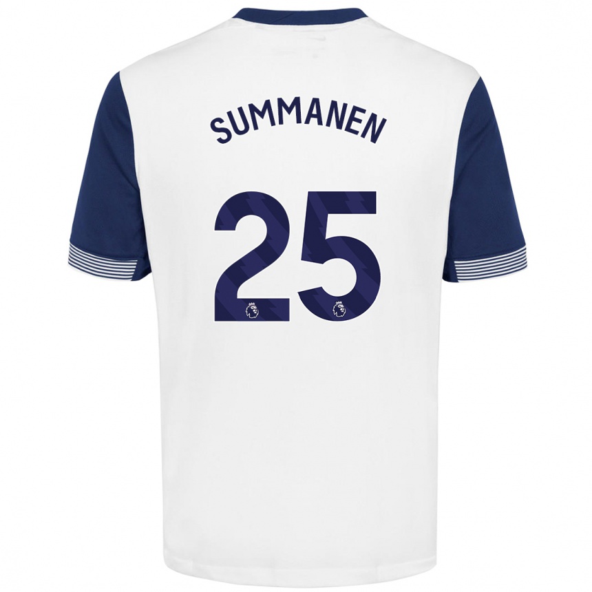 Niño Fútbol Camiseta Eveliina Summanen #25 Blanco Azul 1ª Equipación 2024/25 México