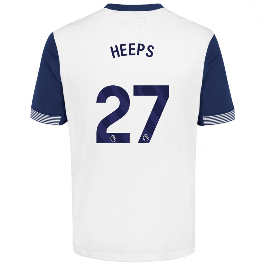 Niño Fútbol Camiseta Eleanor Heeps #27 Blanco Azul 1ª Equipación 2024/25 México