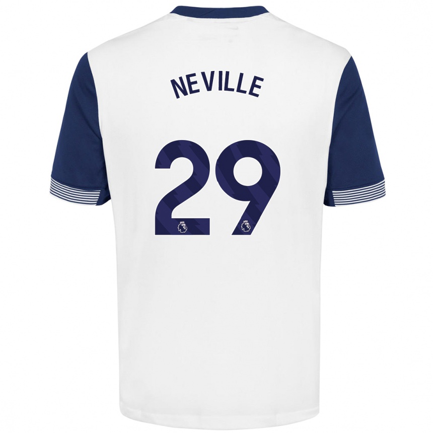 Niño Fútbol Camiseta Ashleigh Neville #29 Blanco Azul 1ª Equipación 2024/25 México