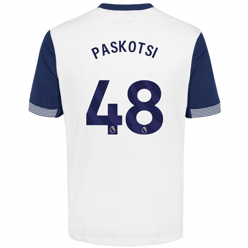 Niño Fútbol Camiseta Maksim Paskotsi #48 Blanco Azul 1ª Equipación 2024/25 México