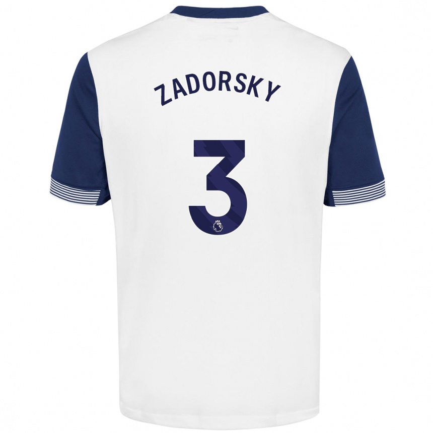 Niño Fútbol Camiseta Shelina Zadorsky #3 Blanco Azul 1ª Equipación 2024/25 México