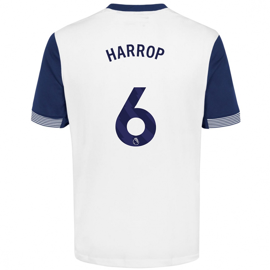 Niño Fútbol Camiseta Kerys Harrop #6 Blanco Azul 1ª Equipación 2024/25 México