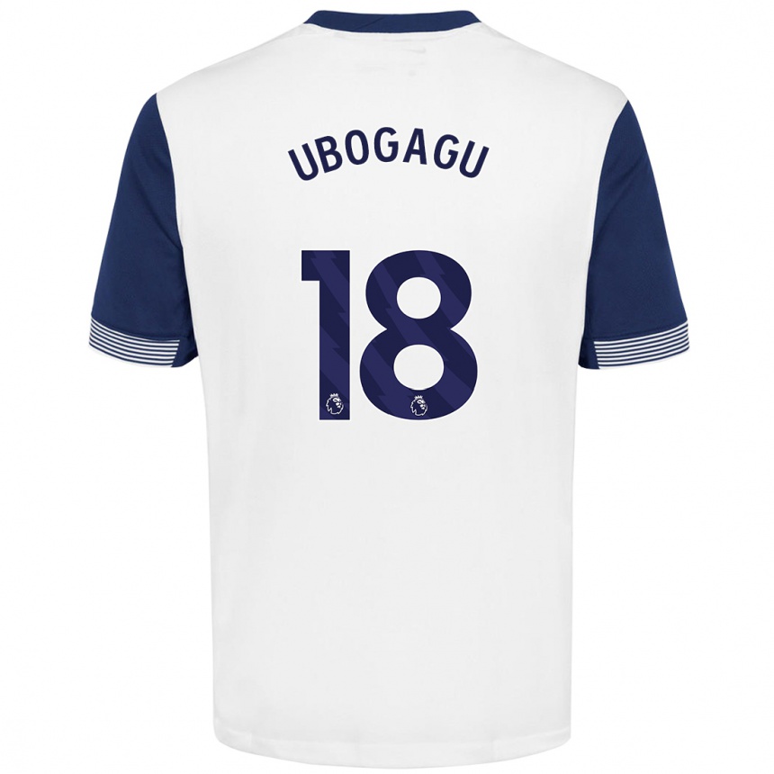 Niño Fútbol Camiseta Chioma Ubogagu #18 Blanco Azul 1ª Equipación 2024/25 México