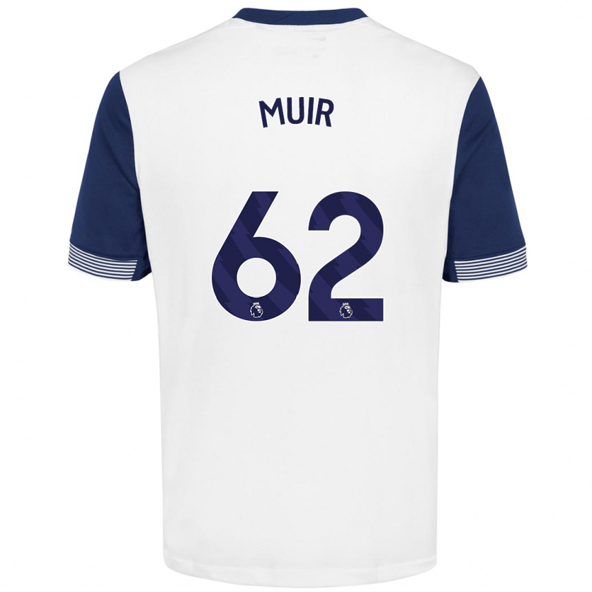 Niño Fútbol Camiseta Marqes Muir #62 Blanco Azul 1ª Equipación 2024/25 México