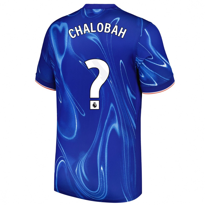 Niño Fútbol Camiseta Trevoh Chalobah #0 Azul Blanco 1ª Equipación 2024/25 México