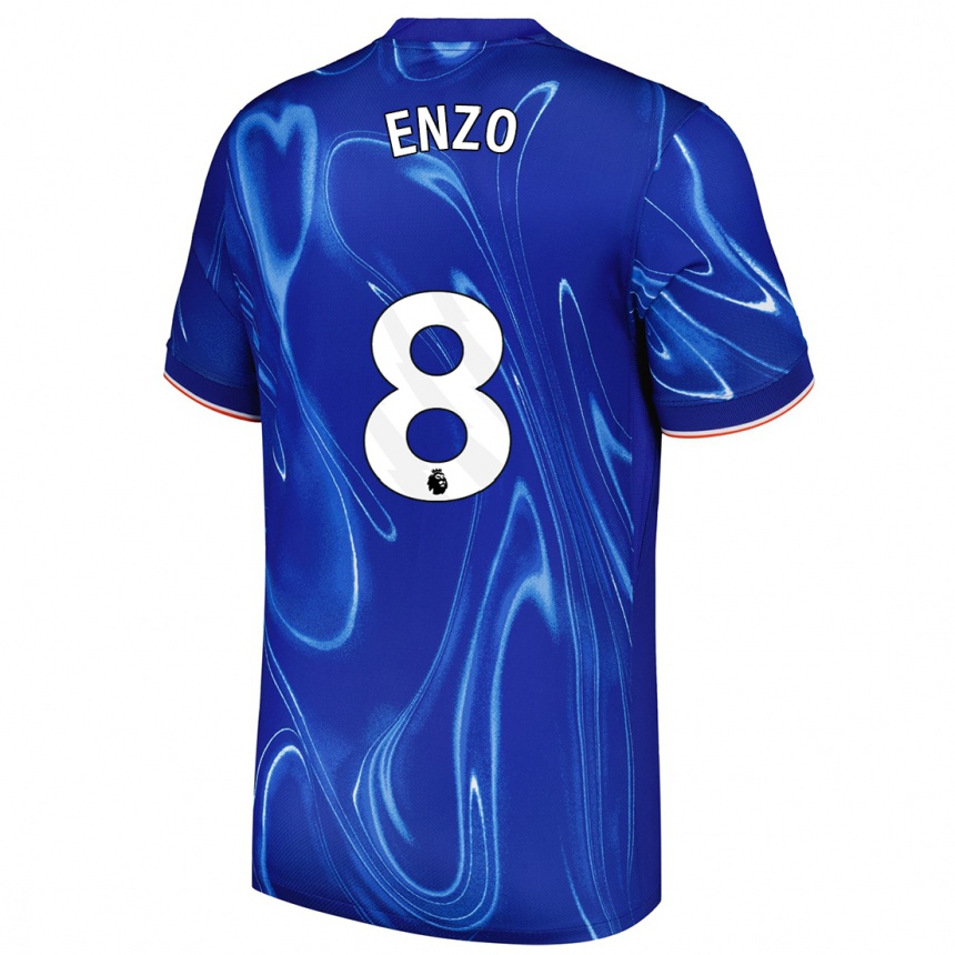 Niño Fútbol Camiseta Enzo Fernández #8 Azul Blanco 1ª Equipación 2024/25 México