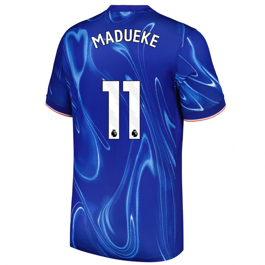 Niño Fútbol Camiseta Noni Madueke #11 Azul Blanco 1ª Equipación 2024/25 México