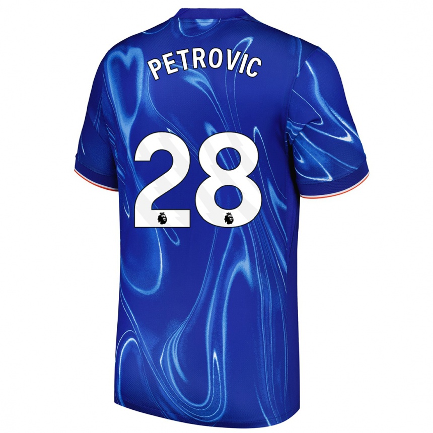 Niño Fútbol Camiseta Djordje Petrovic #28 Azul Blanco 1ª Equipación 2024/25 México