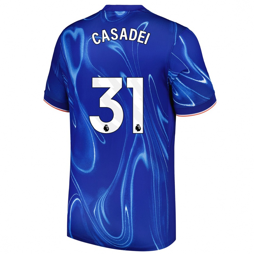 Niño Fútbol Camiseta Cesare Casadei #31 Azul Blanco 1ª Equipación 2024/25 México