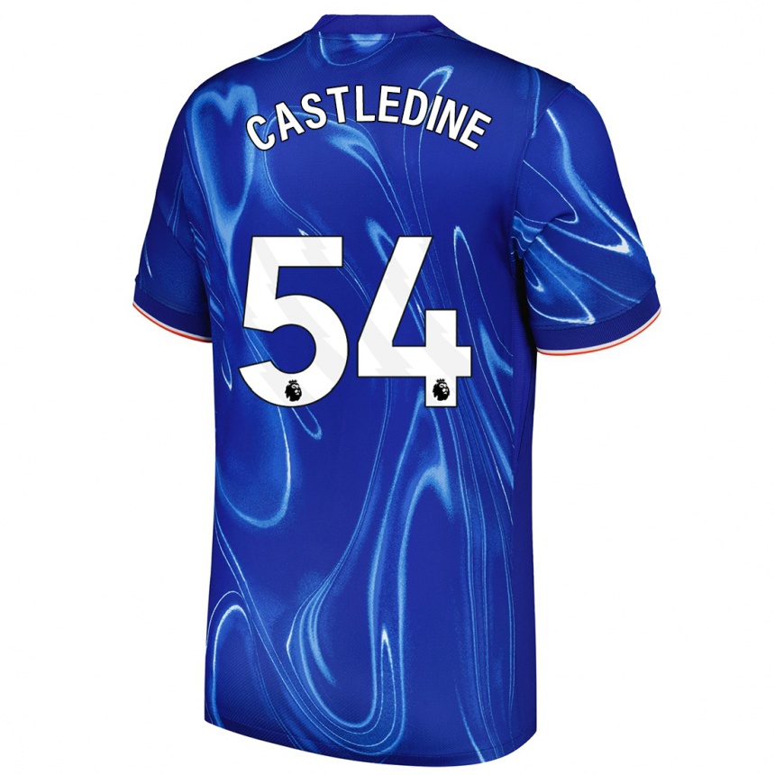 Niño Fútbol Camiseta Leo Castledine #54 Azul Blanco 1ª Equipación 2024/25 México