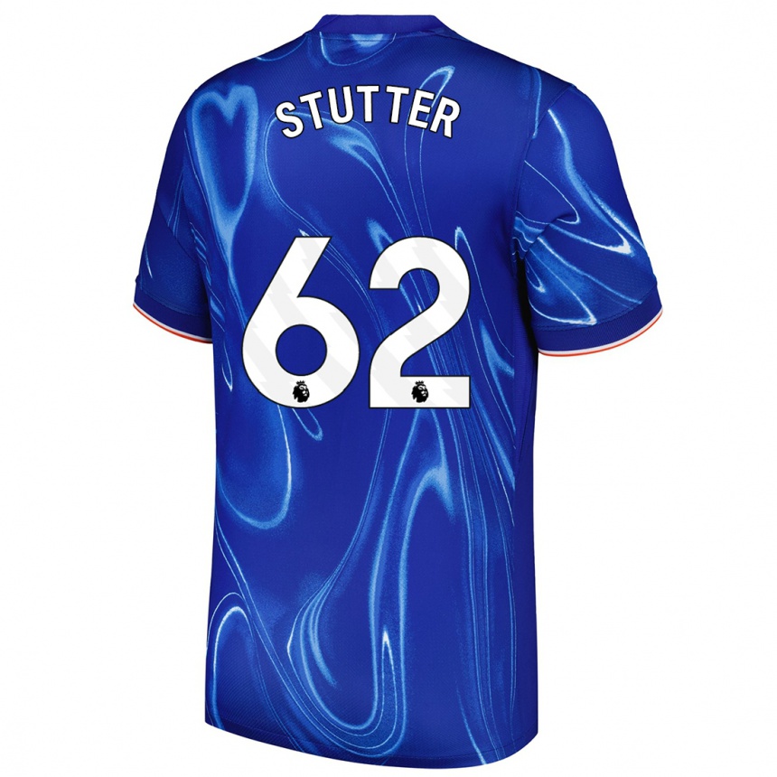 Niño Fútbol Camiseta Ronnie Stutter #62 Azul Blanco 1ª Equipación 2024/25 México