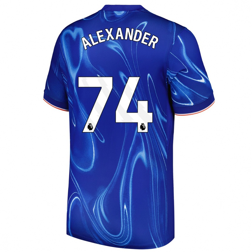 Niño Fútbol Camiseta Reiss Alexander Russell-Denny #74 Azul Blanco 1ª Equipación 2024/25 México