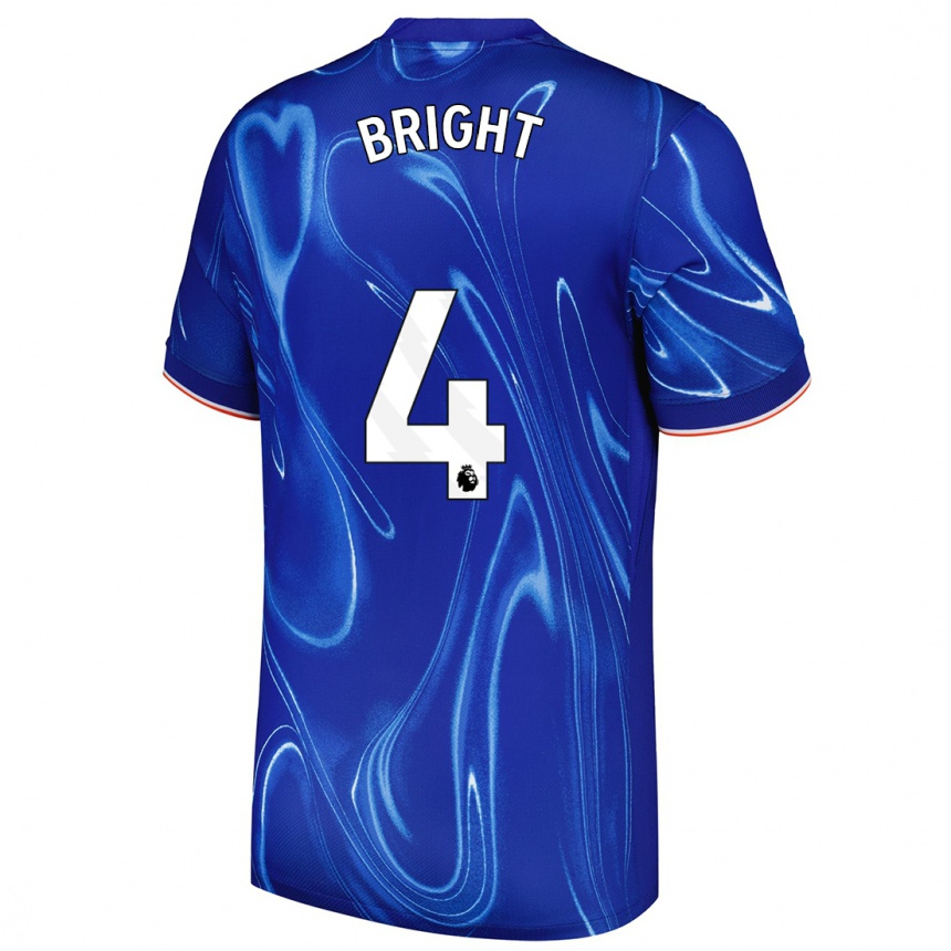 Niño Fútbol Camiseta Millie Bright #4 Azul Blanco 1ª Equipación 2024/25 México