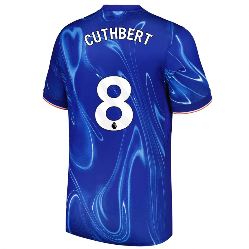 Niño Fútbol Camiseta Erin Cuthbert #8 Azul Blanco 1ª Equipación 2024/25 México