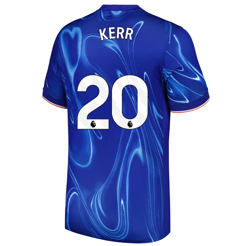 Niño Fútbol Camiseta Sam Kerr #20 Azul Blanco 1ª Equipación 2024/25 México