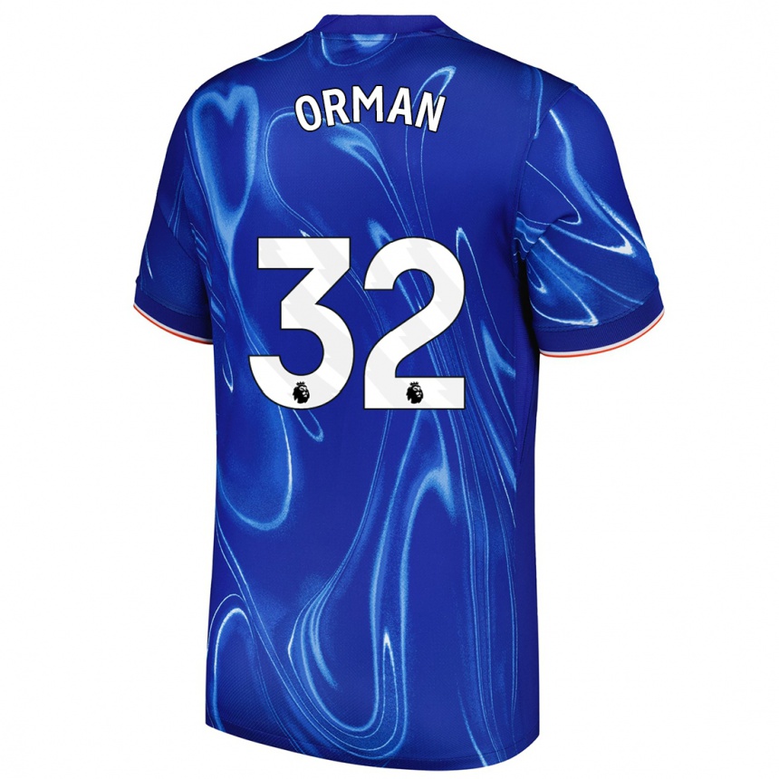 Niño Fútbol Camiseta Emily Orman #32 Azul Blanco 1ª Equipación 2024/25 México