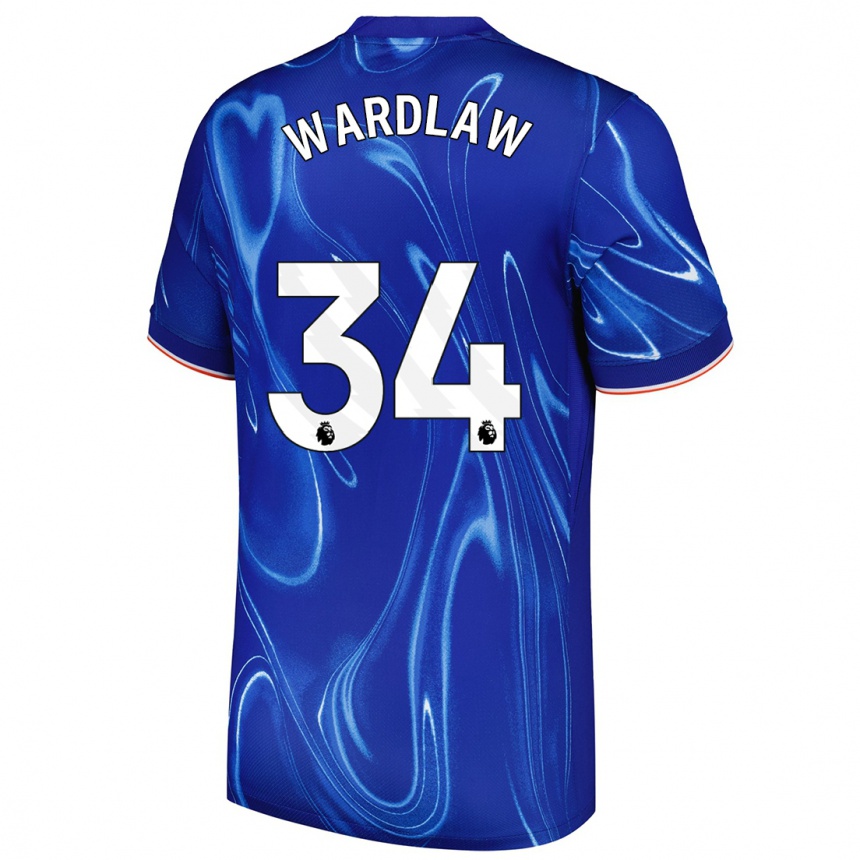 Niño Fútbol Camiseta Charlotte Wardlaw #34 Azul Blanco 1ª Equipación 2024/25 México