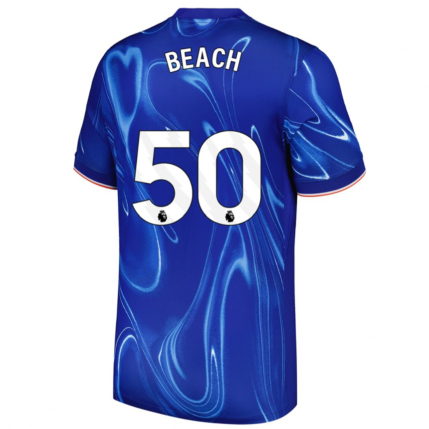 Niño Fútbol Camiseta Eddie Beach #50 Azul Blanco 1ª Equipación 2024/25 México