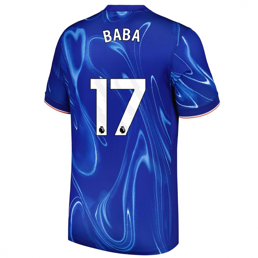 Niño Fútbol Camiseta Abdul-Rahman Baba #17 Azul Blanco 1ª Equipación 2024/25 México