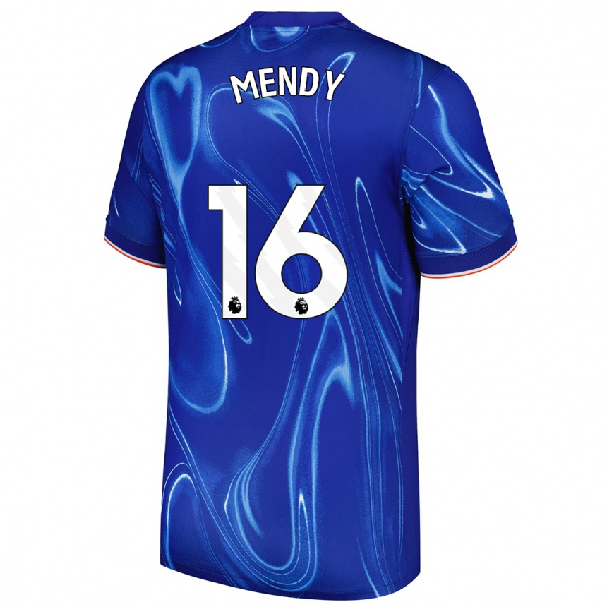 Niño Fútbol Camiseta Edouard Mendy #16 Azul Blanco 1ª Equipación 2024/25 México