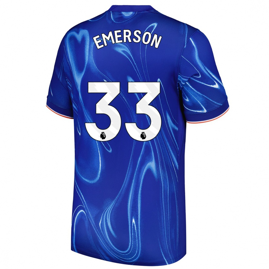 Niño Fútbol Camiseta Emerson #33 Azul Blanco 1ª Equipación 2024/25 México