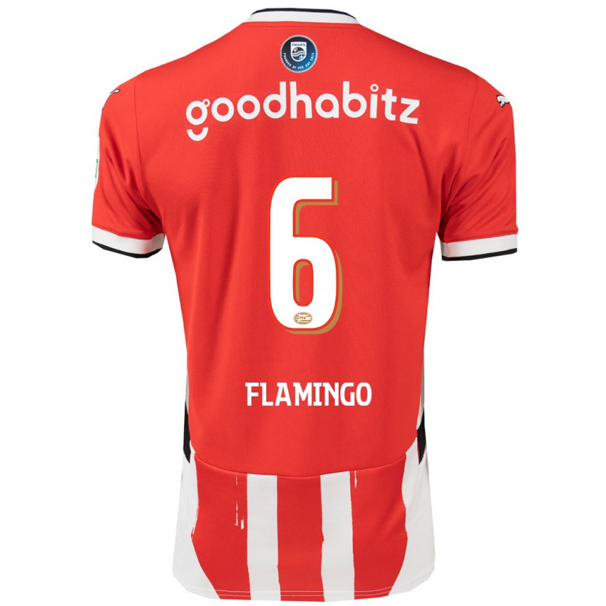 Niño Fútbol Camiseta Ryan Flamingo #6 Rojo Blanco 1ª Equipación 2024/25 México