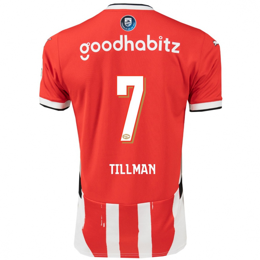 Niño Fútbol Camiseta Malik Tillman #7 Rojo Blanco 1ª Equipación 2024/25 México