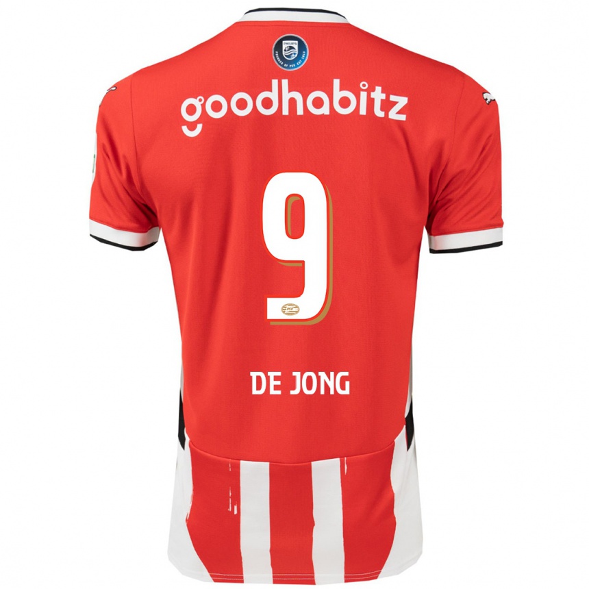 Niño Fútbol Camiseta Luuk De Jong #9 Rojo Blanco 1ª Equipación 2024/25 México