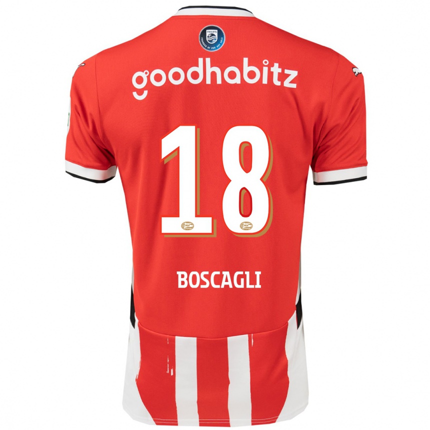 Niño Fútbol Camiseta Olivier Boscagli #18 Rojo Blanco 1ª Equipación 2024/25 México