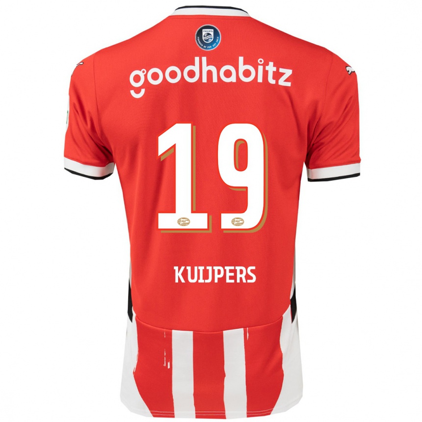 Niño Fútbol Camiseta Jeslynn Kuijpers #19 Rojo Blanco 1ª Equipación 2024/25 México