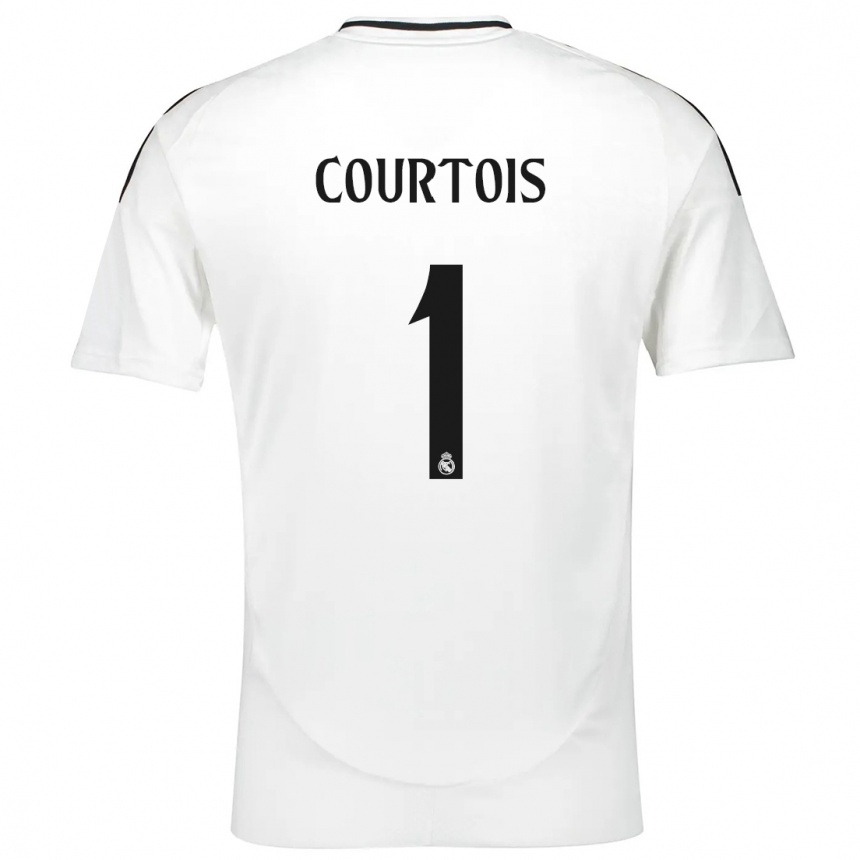 Niño Fútbol Camiseta Thibaut Courtois #1 Blanco 1ª Equipación 2024/25 México