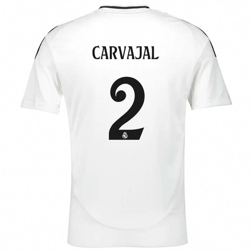 Niño Fútbol Camiseta Daniel Carvajal #2 Blanco 1ª Equipación 2024/25 México