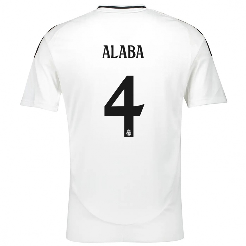 Niño Fútbol Camiseta David Alaba #4 Blanco 1ª Equipación 2024/25 México