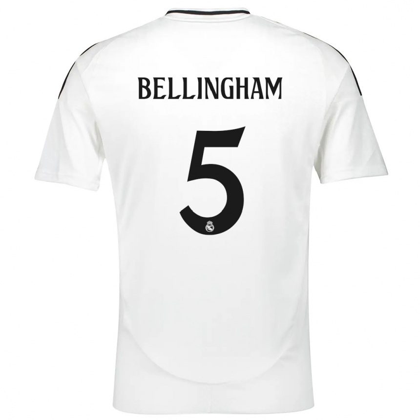 Niño Fútbol Camiseta Jude Bellingham #5 Blanco 1ª Equipación 2024/25 México