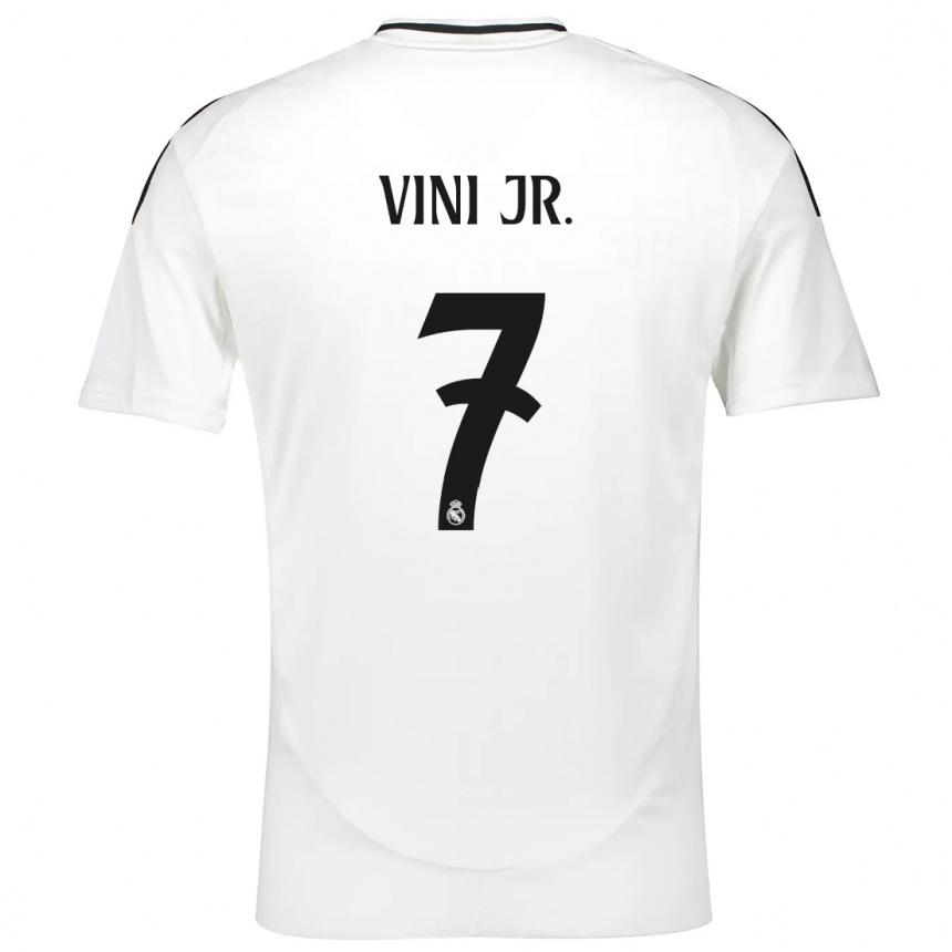 Niño Fútbol Camiseta Vinicius Junior #7 Blanco 1ª Equipación 2024/25 México