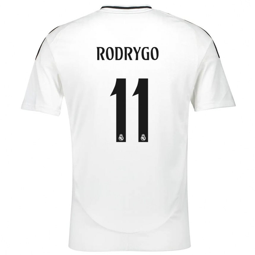 Niño Fútbol Camiseta Rodrygo #11 Blanco 1ª Equipación 2024/25 México