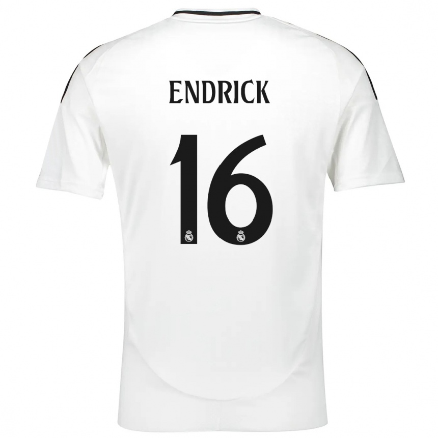 Niño Fútbol Camiseta Endrick #16 Blanco 1ª Equipación 2024/25 México