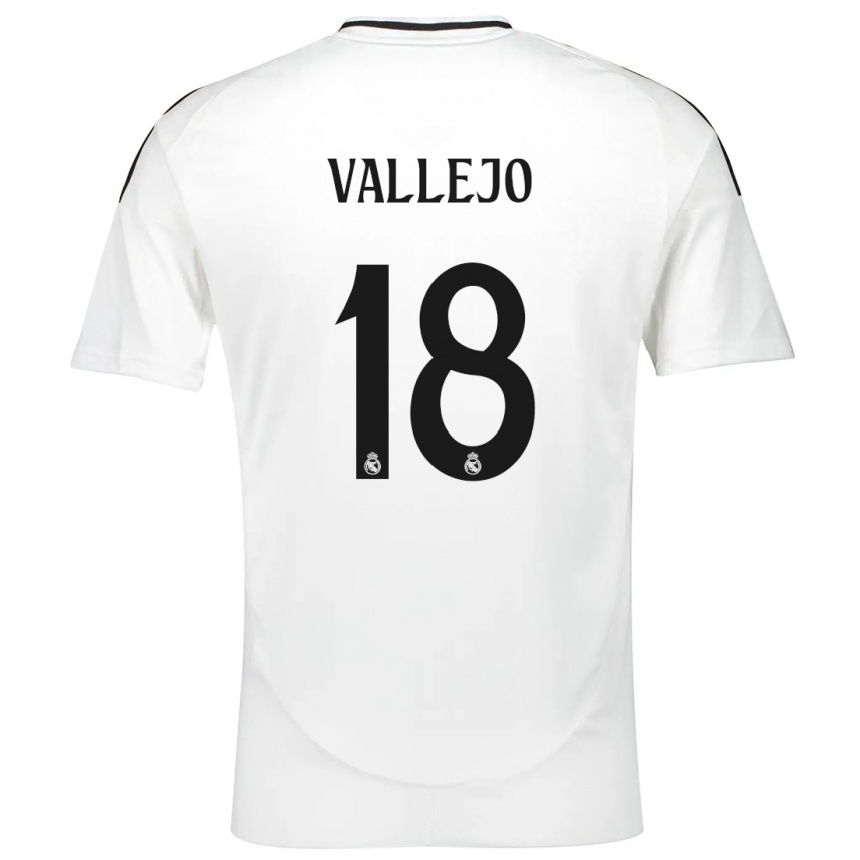 Niño Fútbol Camiseta Jesus Vallejo #18 Blanco 1ª Equipación 2024/25 México