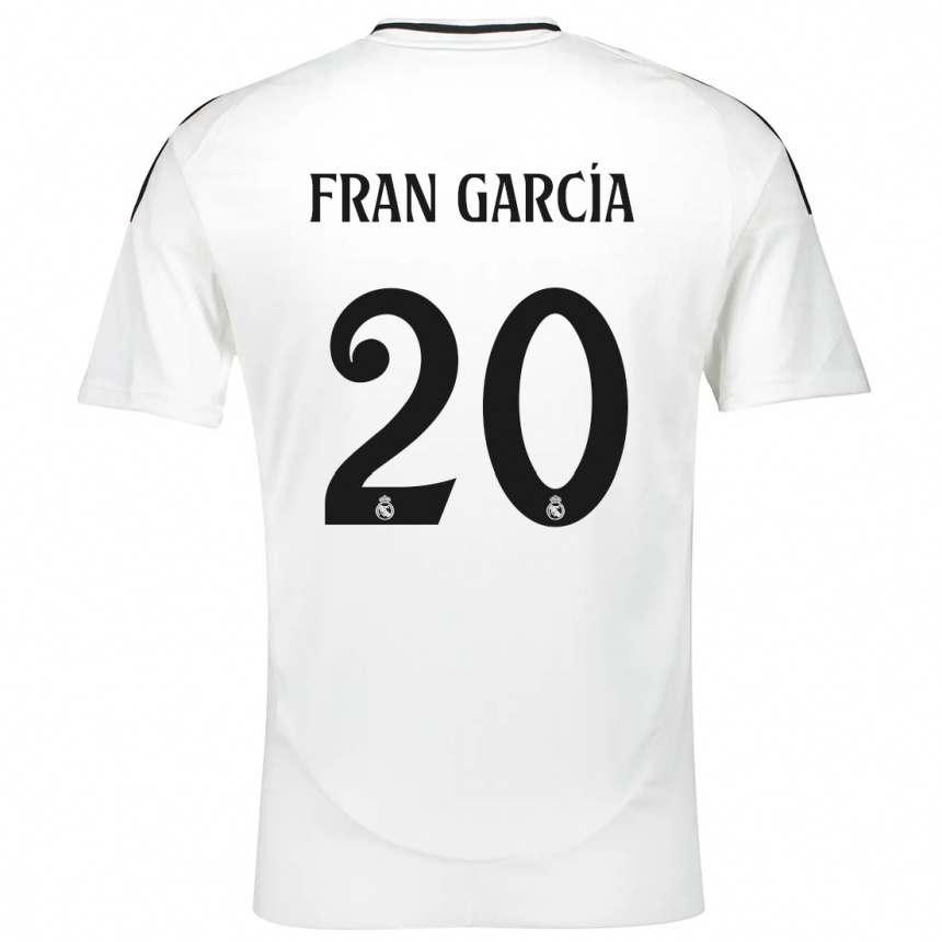 Niño Fútbol Camiseta Fran García #20 Blanco 1ª Equipación 2024/25 México