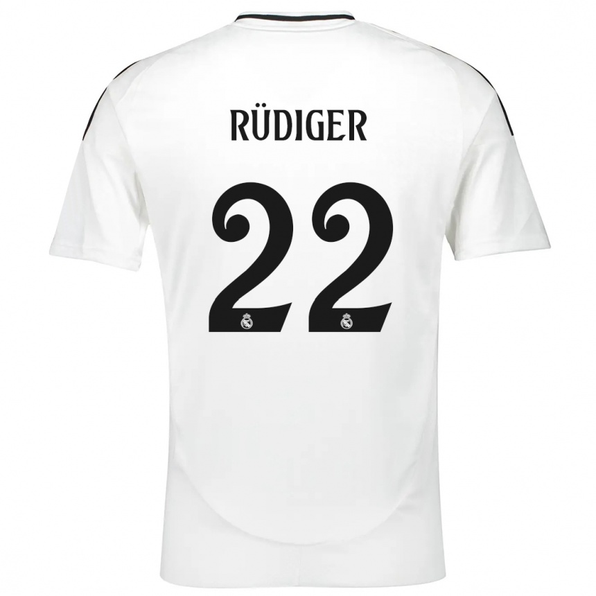 Niño Fútbol Camiseta Antonio Rudiger #22 Blanco 1ª Equipación 2024/25 México