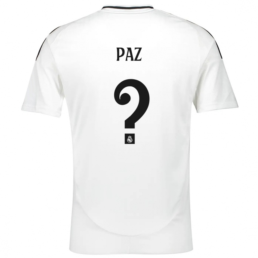 Niño Fútbol Camiseta Nico Paz #0 Blanco 1ª Equipación 2024/25 México