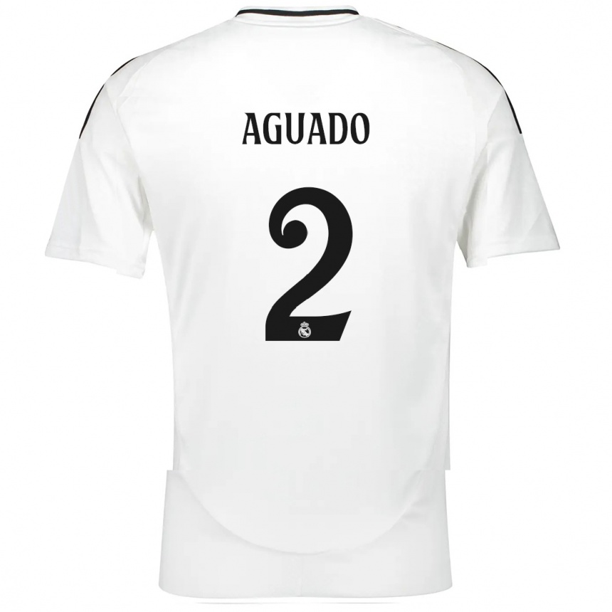 Niño Fútbol Camiseta Lorenzo Aguado #2 Blanco 1ª Equipación 2024/25 México