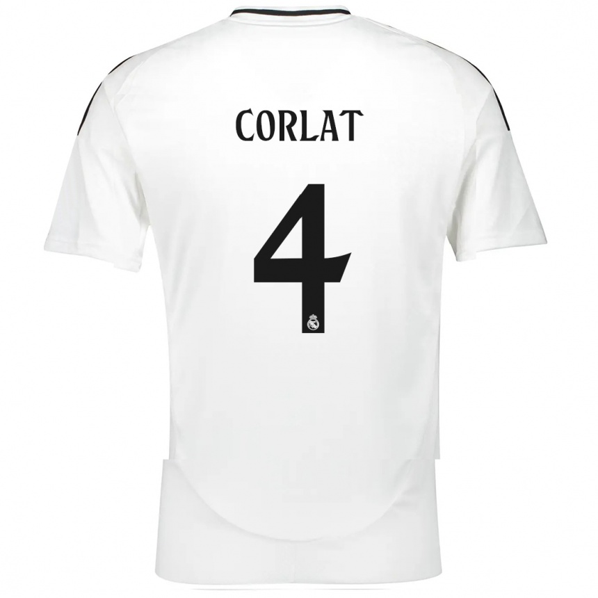 Niño Fútbol Camiseta Edu Corlat #4 Blanco 1ª Equipación 2024/25 México