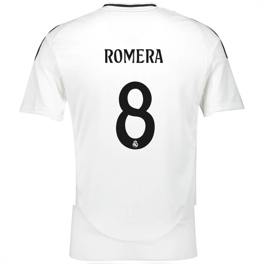 Niño Fútbol Camiseta Miguel Romera #8 Blanco 1ª Equipación 2024/25 México