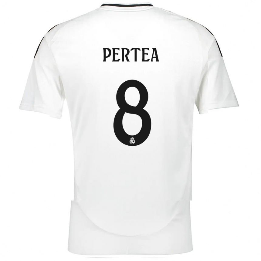 Niño Fútbol Camiseta Raul Pertea #8 Blanco 1ª Equipación 2024/25 México