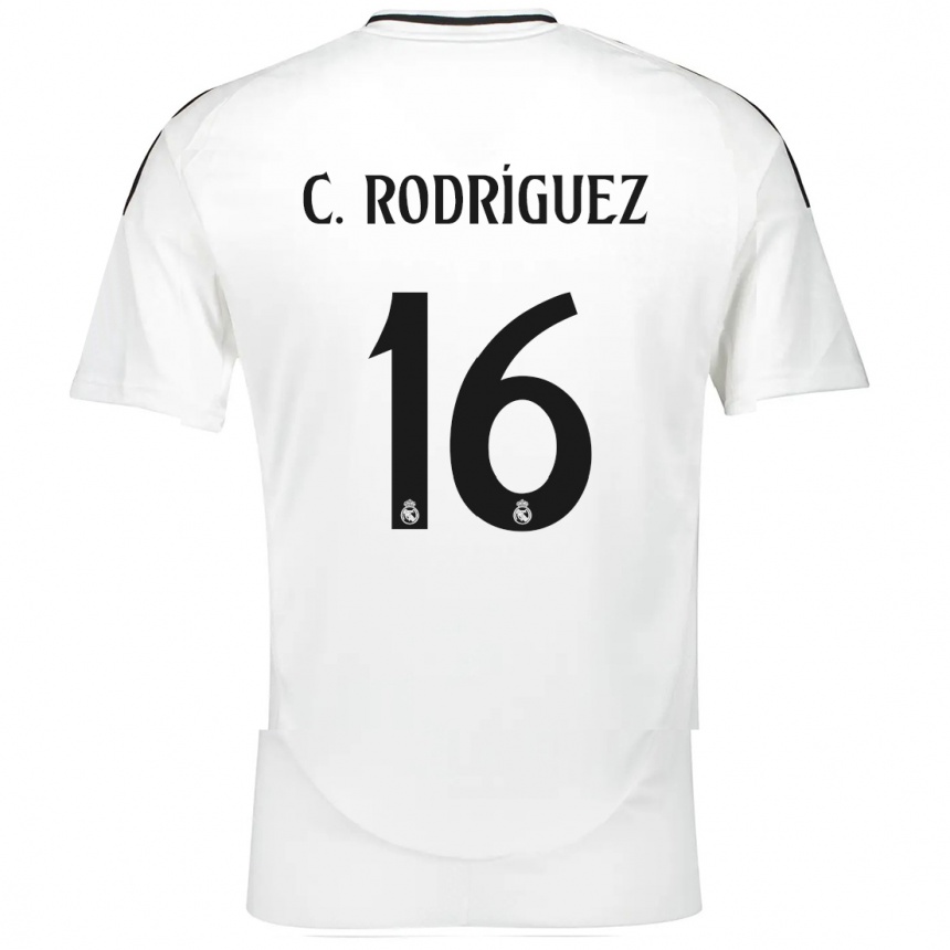 Niño Fútbol Camiseta Carlos Rodríguez #16 Blanco 1ª Equipación 2024/25 México