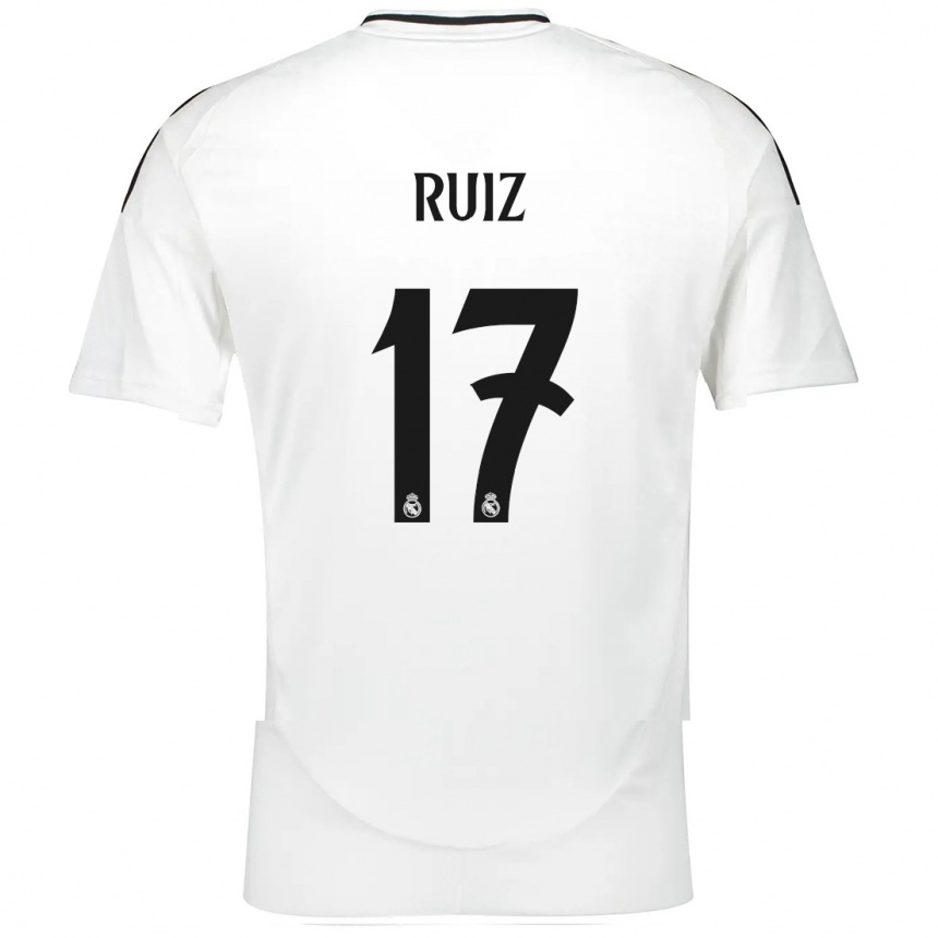 Niño Fútbol Camiseta David Ruiz #17 Blanco 1ª Equipación 2024/25 México