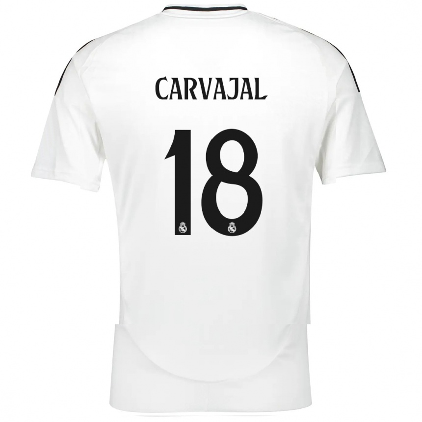 Niño Fútbol Camiseta Angel Carvajal #18 Blanco 1ª Equipación 2024/25 México